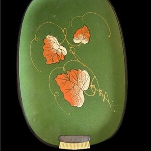 Tilso Hand Painted Tray Japan Grape Leaves Eames Era
Tilso tray Green Orange